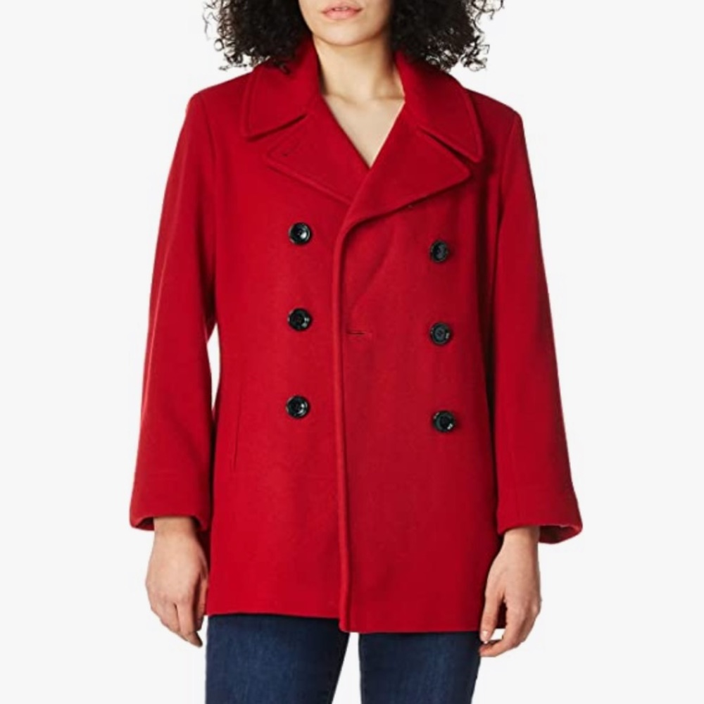 Red Calvin Klein peacoat never worn